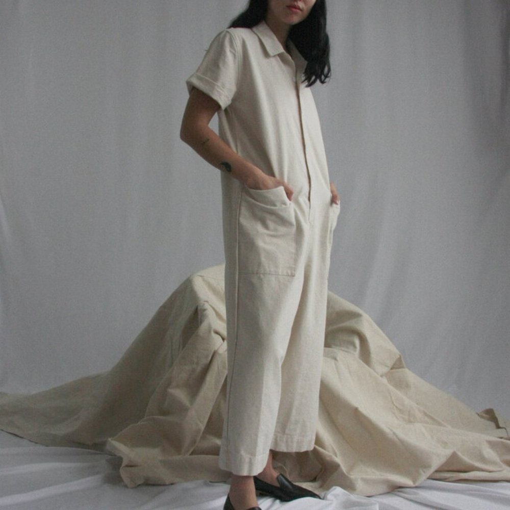 Cotton Canvas Jumpsuit Coveralls